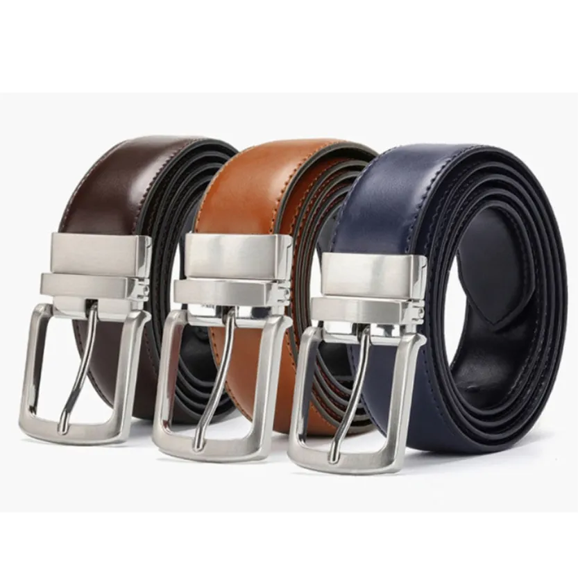 Funki Buys | Belts | Men's Luxury Leather Belt Reversible Buckle
