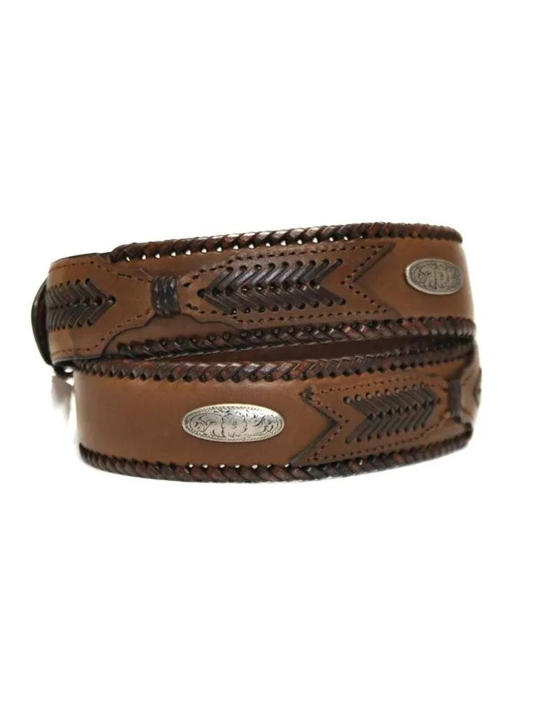 G-D Western Outfitters Men's Leather Laced Belt