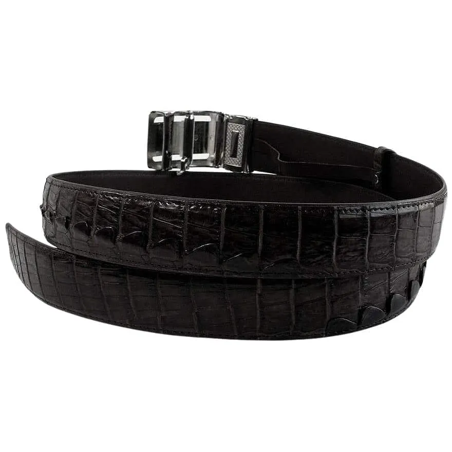 Genuine Black Crocodile Tail Skin Leather Men's Belt