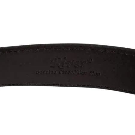 Genuine Black Crocodile Tail Skin Leather Men's Belt