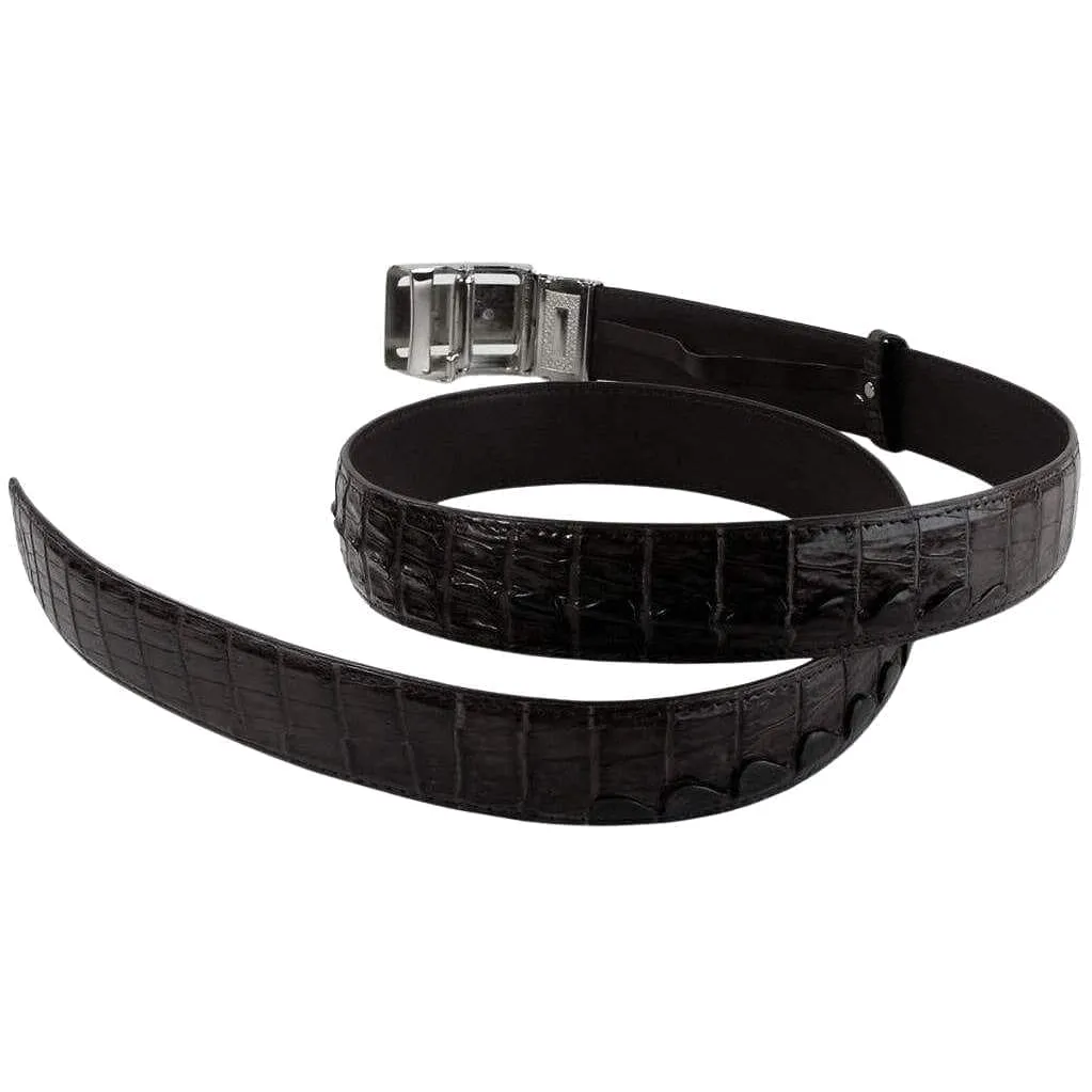Genuine Black Crocodile Tail Skin Leather Men's Belt