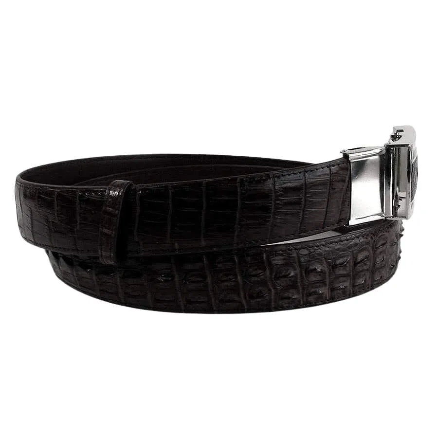 Genuine Black Crocodile Tail Skin Leather Men's Belt