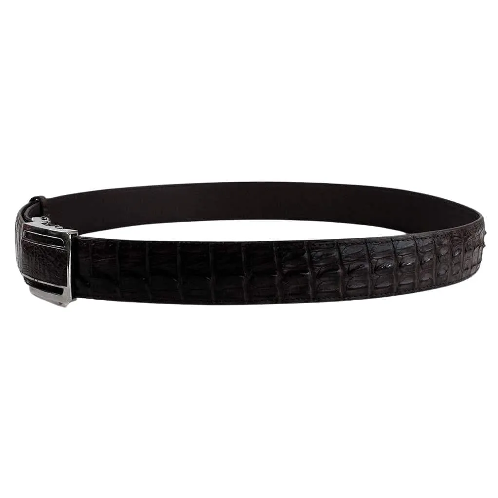 Genuine Black Crocodile Tail Skin Leather Men's Belt