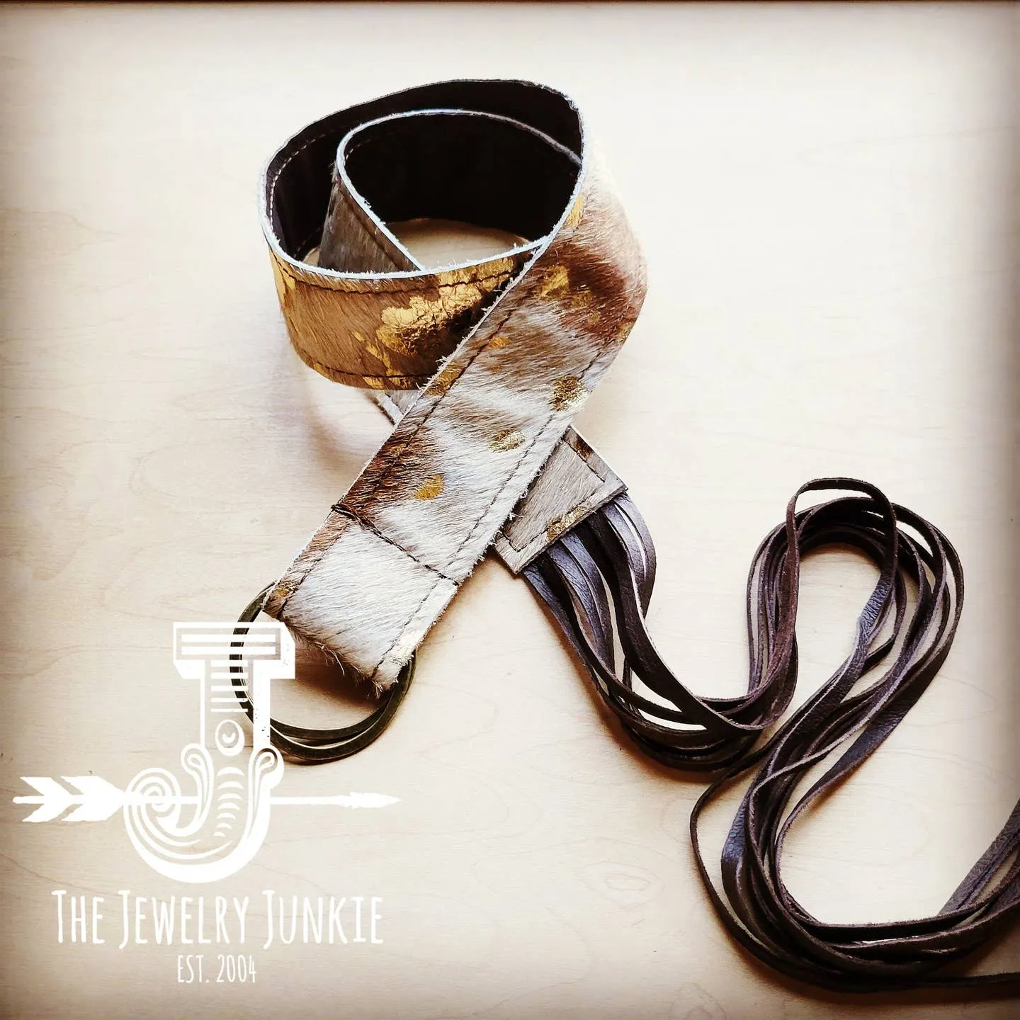 Genuine Leather Belt The Jewelry Junkie (Hair Hide 50 Inches)