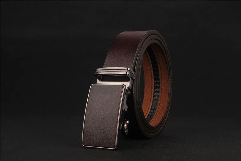 genuine leather men belts luxury Automatic strap belts for men three colors cowhide belt