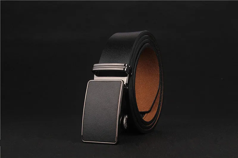 genuine leather men belts luxury Automatic strap belts for men three colors cowhide belt