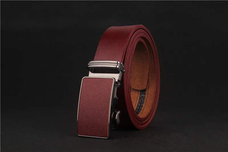 genuine leather men belts luxury Automatic strap belts for men three colors cowhide belt