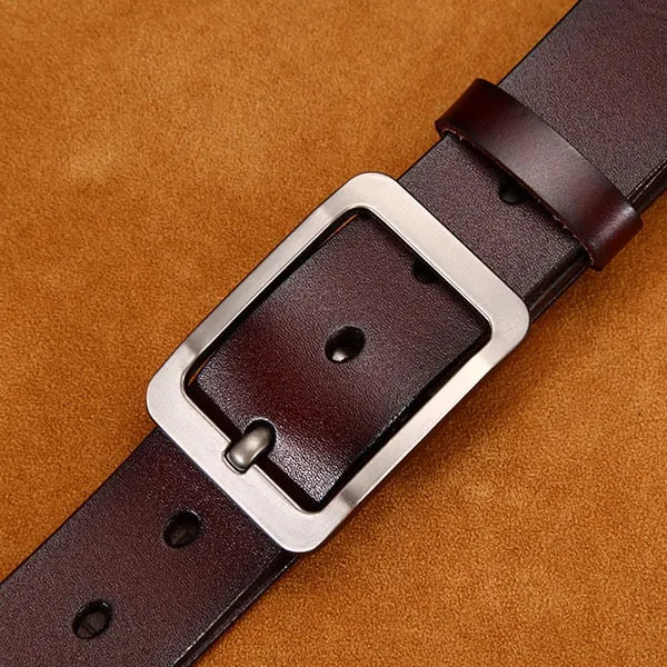 Genuine leather strap luxury pin buckle casual men belt