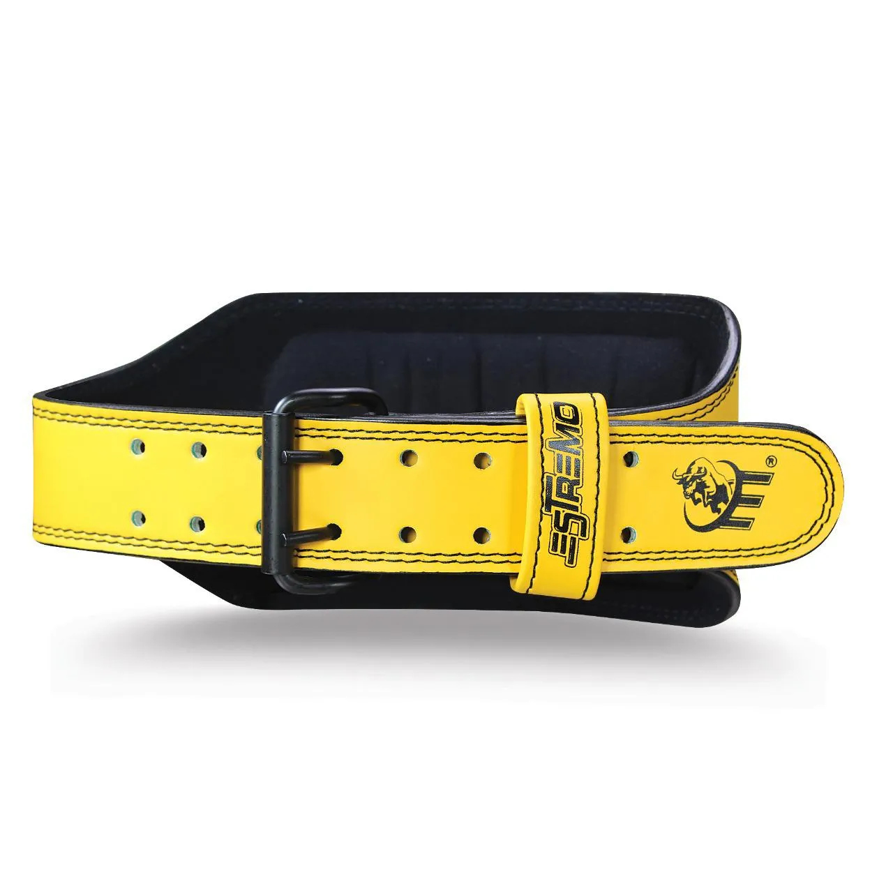 Genuine Leather Weightlifting Belt 6" Wide - Yellow