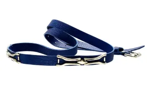 Genuine Navy Leather half inch adjustable belt