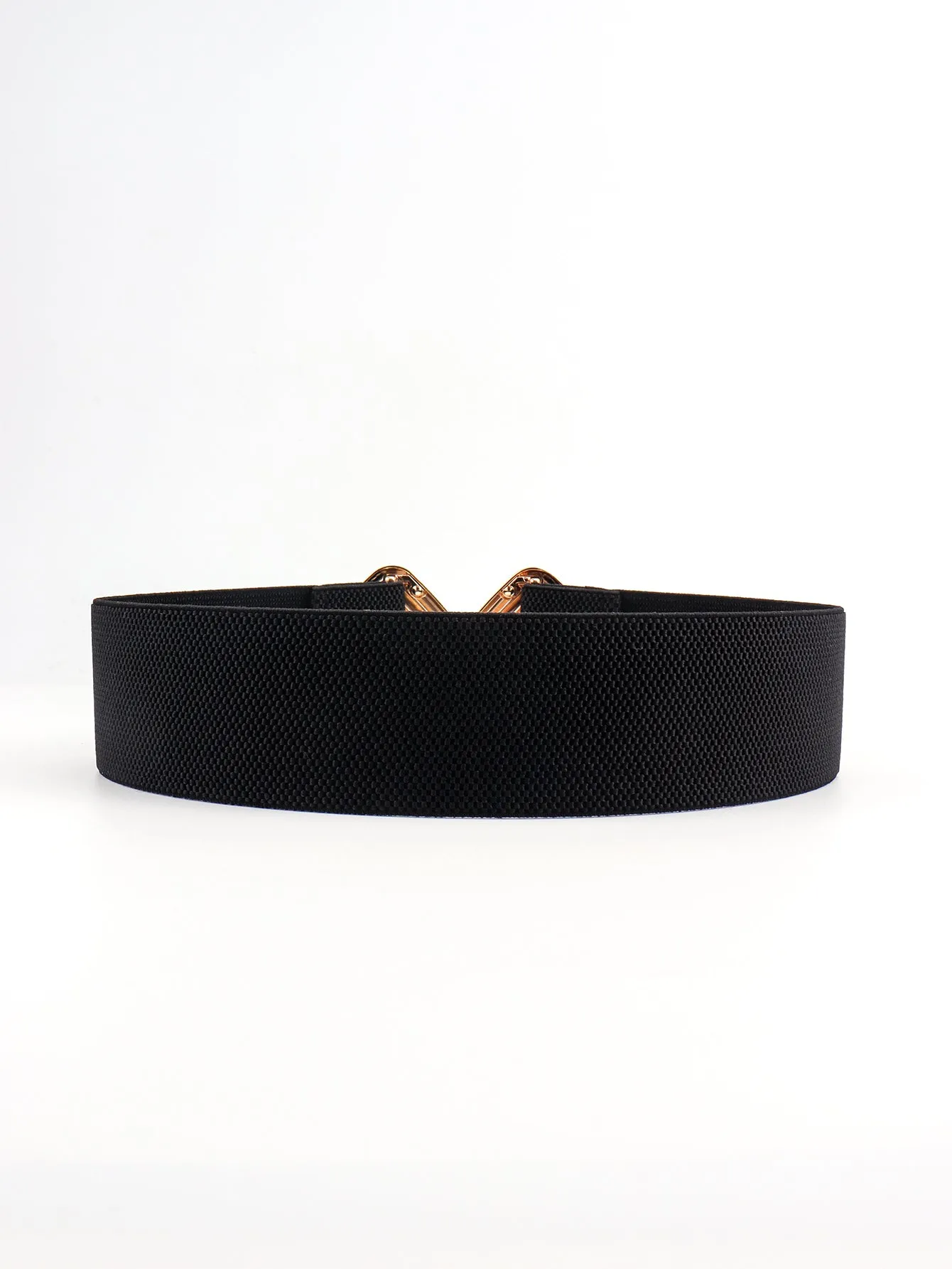 Geometric Buckle Elastic Wide Belt