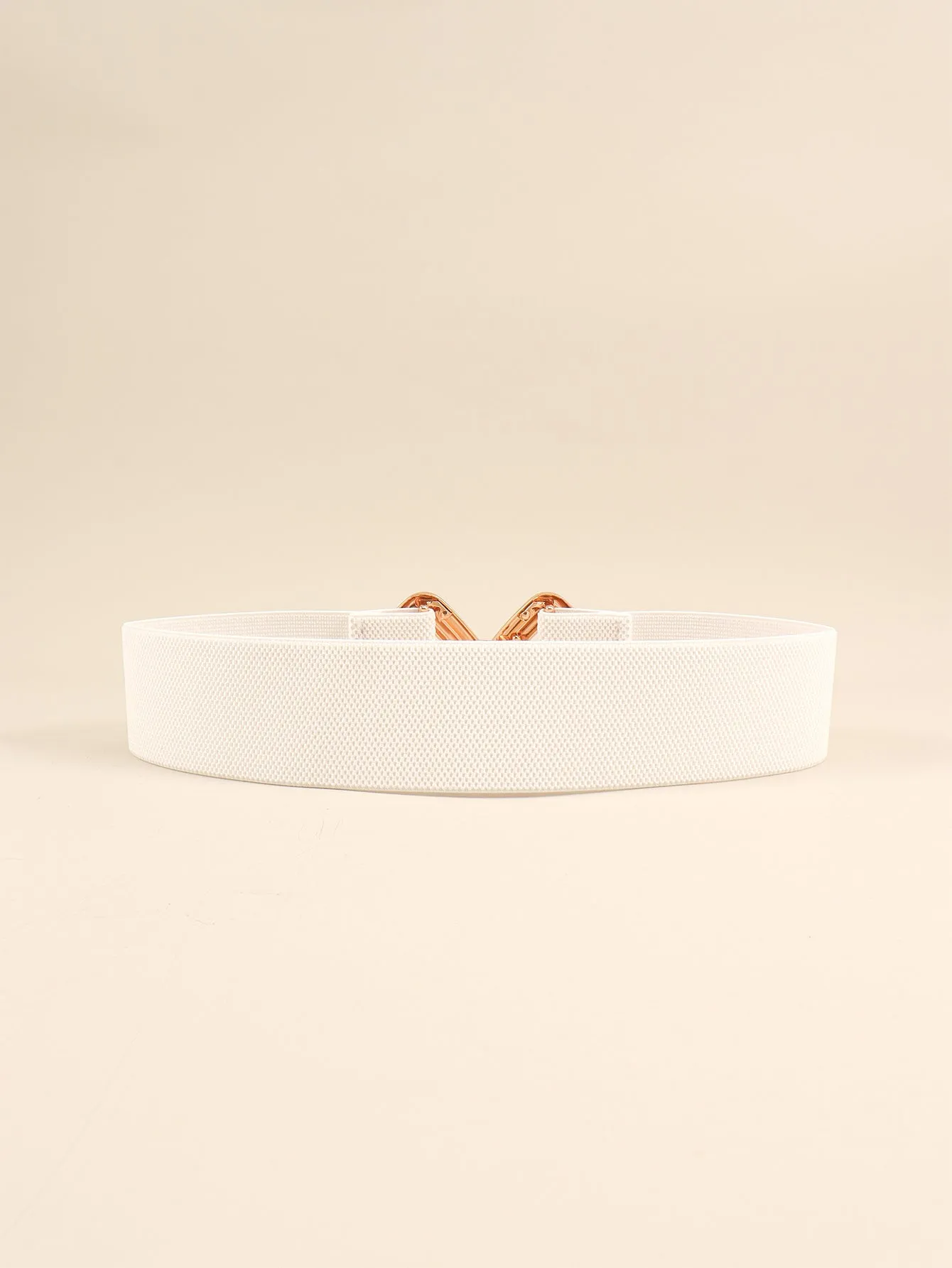 Geometric Buckle Elastic Wide Belt