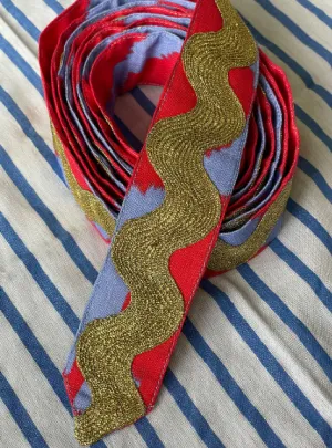 Gold Ric Rac Ikat Belt