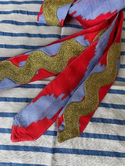 Gold Ric Rac Ikat Belt