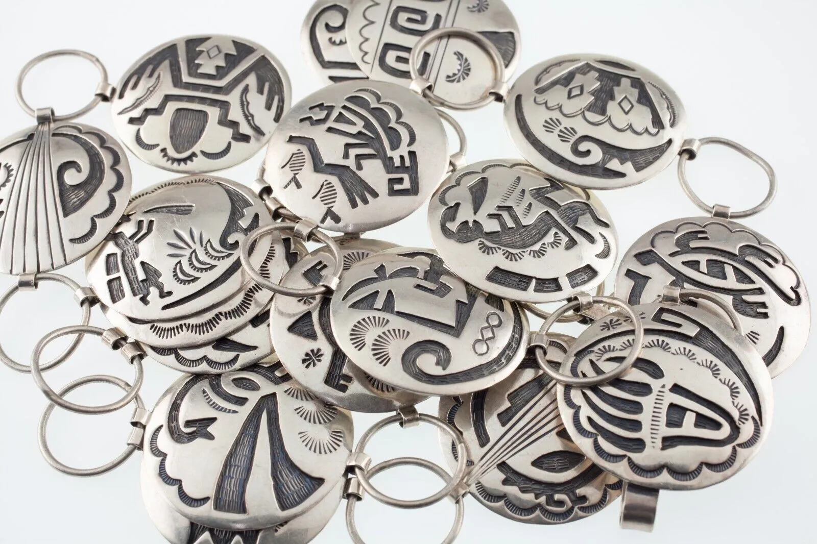 Gorgeous Hopi Sterling Silver Concho Belt Signed S. Tom, 268.8 gr. 43"