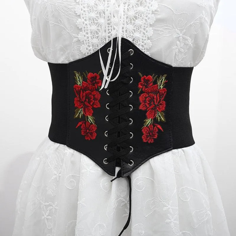 Gothic Corset Belt: Wide and Slim Pu Leather Elastic Belt for Women's Elegant Fashion