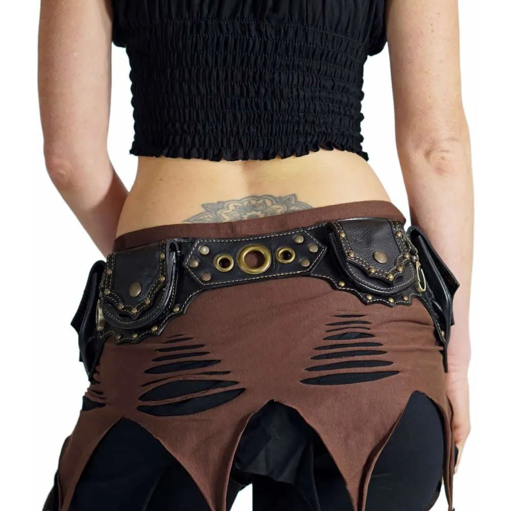 'Grande' Boho  Leather Utility Belt - Black