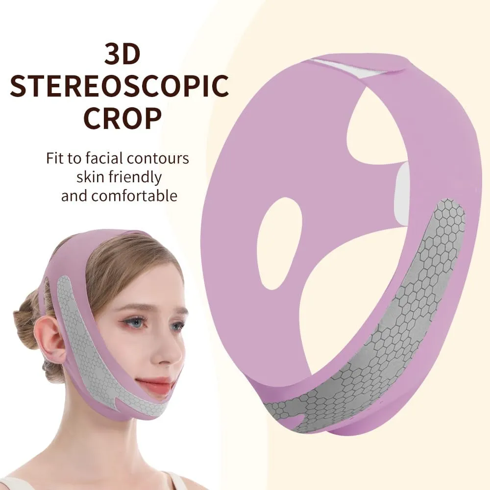 Graphene V-Line Mask, Chin Strap for Sleeping,Chin Strap for Women,Jaw Exerciser,Lilac,M