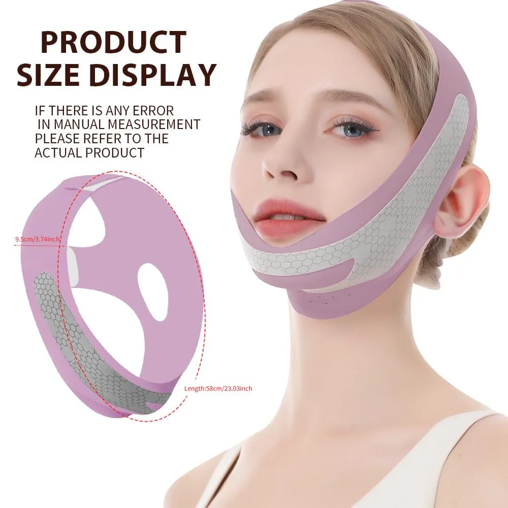 Graphene V-Line Mask, Chin Strap for Sleeping,Chin Strap for Women,Jaw Exerciser,Lilac,M