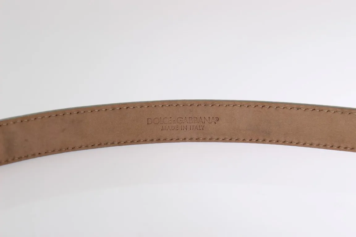 Gray Leather Crystal Belt