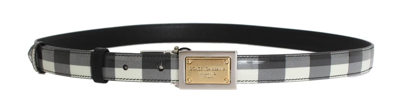 Gray Leather Pattern Belt