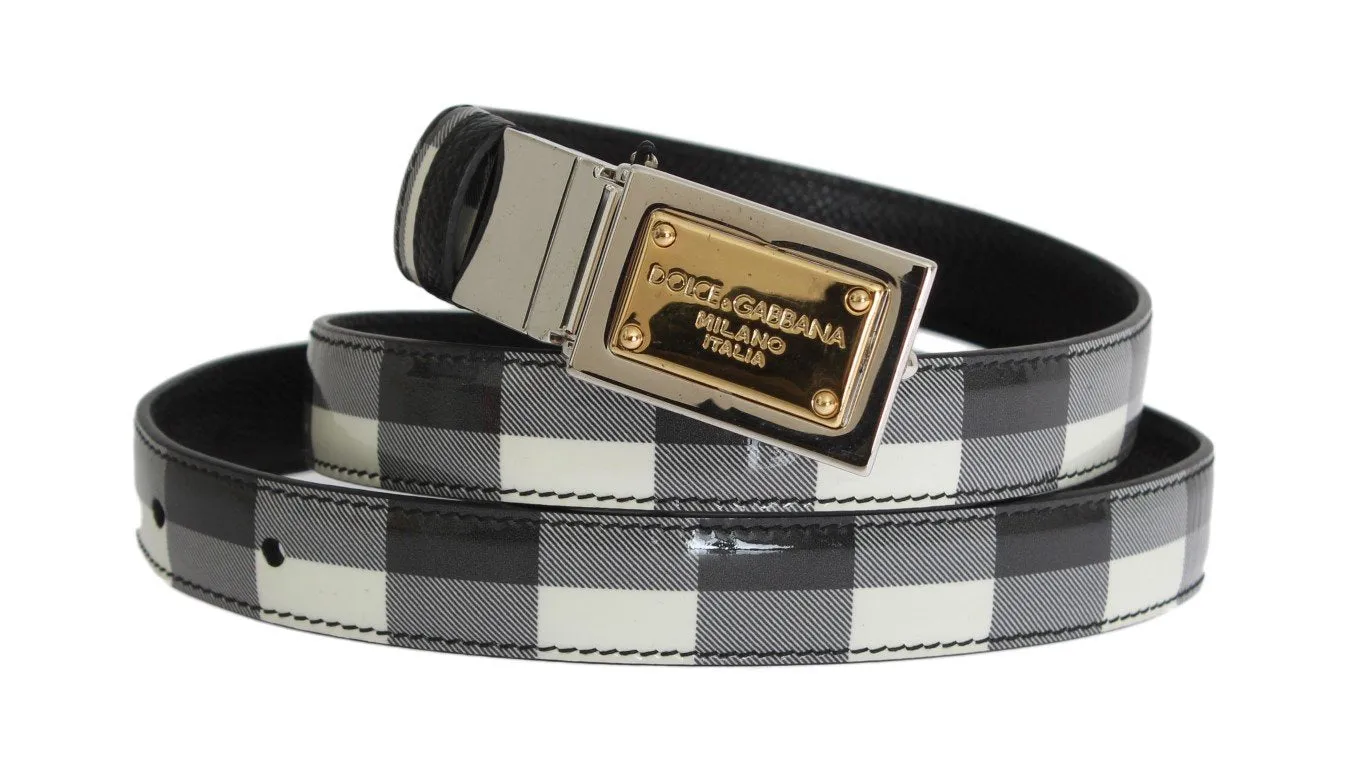 Gray Leather Pattern Belt