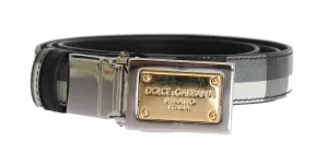Gray Leather Pattern Belt