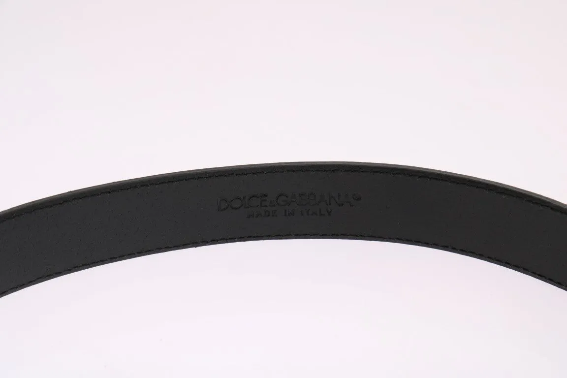 Gray Leather Silver Buckle Belt