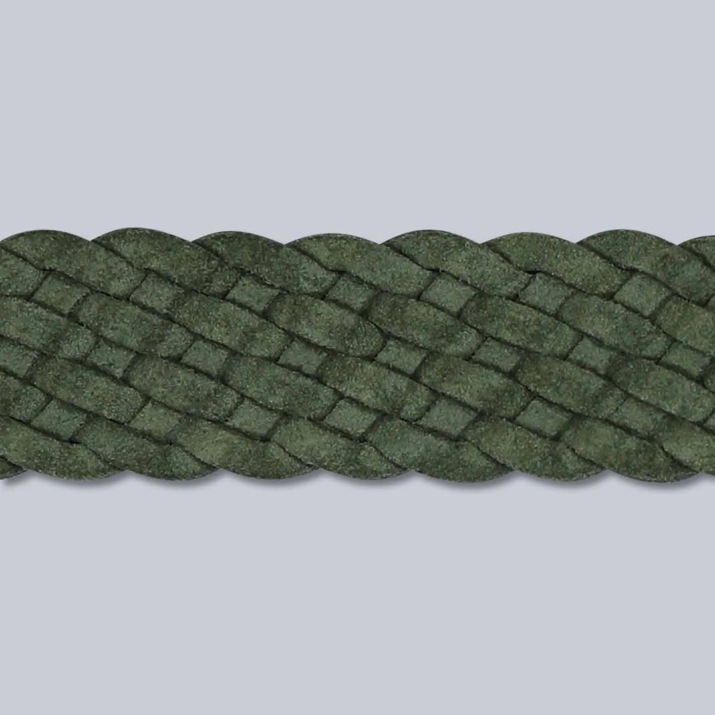Green Double Ring Woven Suede Belt