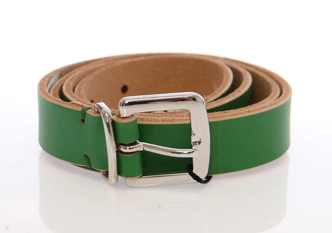 Green Leather Logo Belt