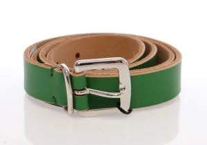 Green Leather Logo Belt
