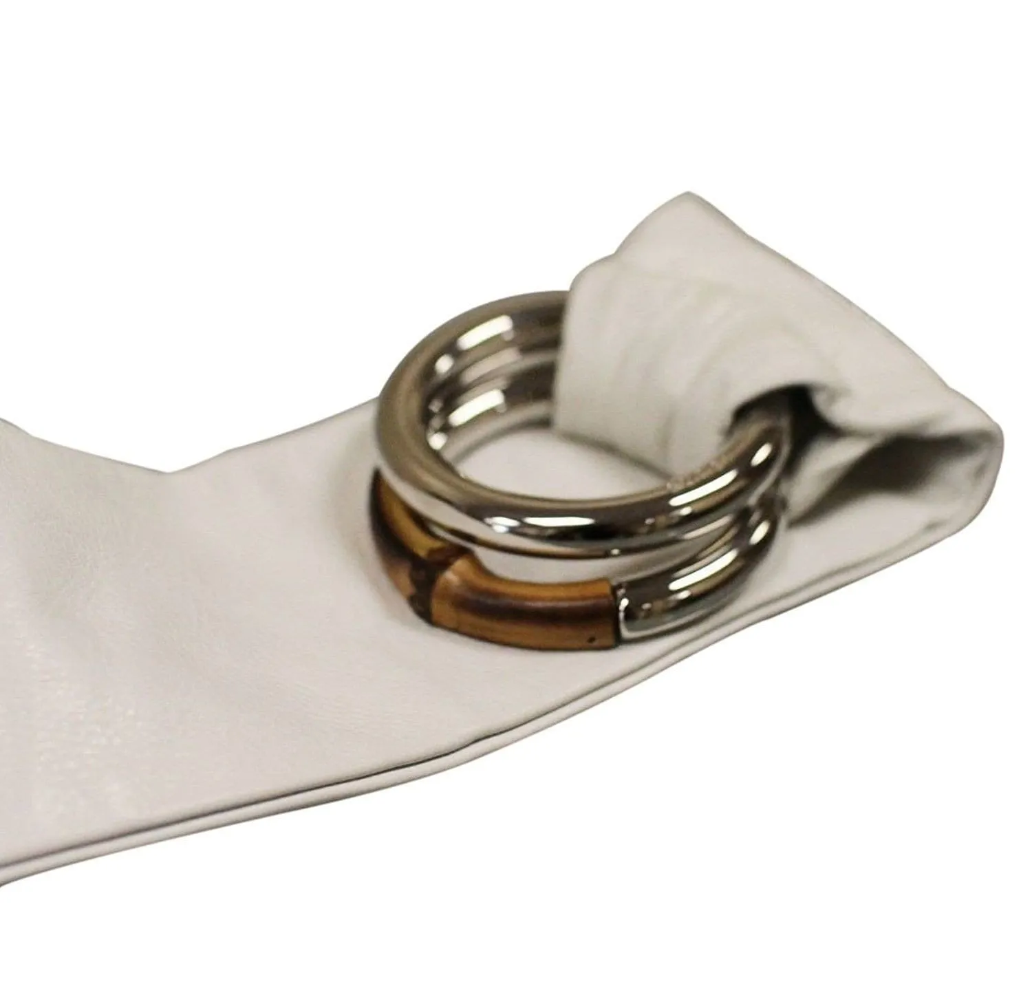 Gucci 232842 Women's  Leather Bamboo Ring Buckle Belt Size 75/30 - Sale