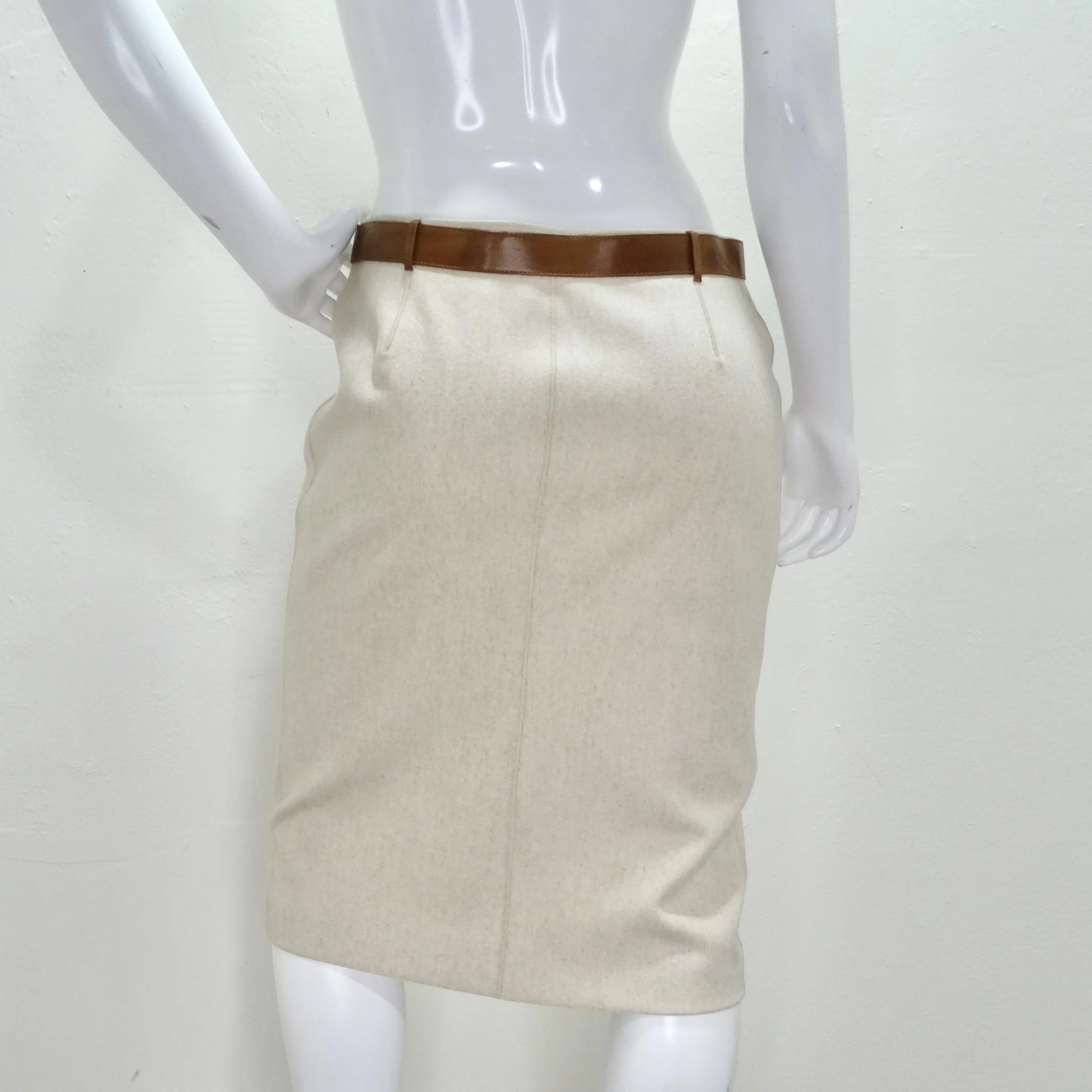Gucci Belted Wool Pencil Skirt