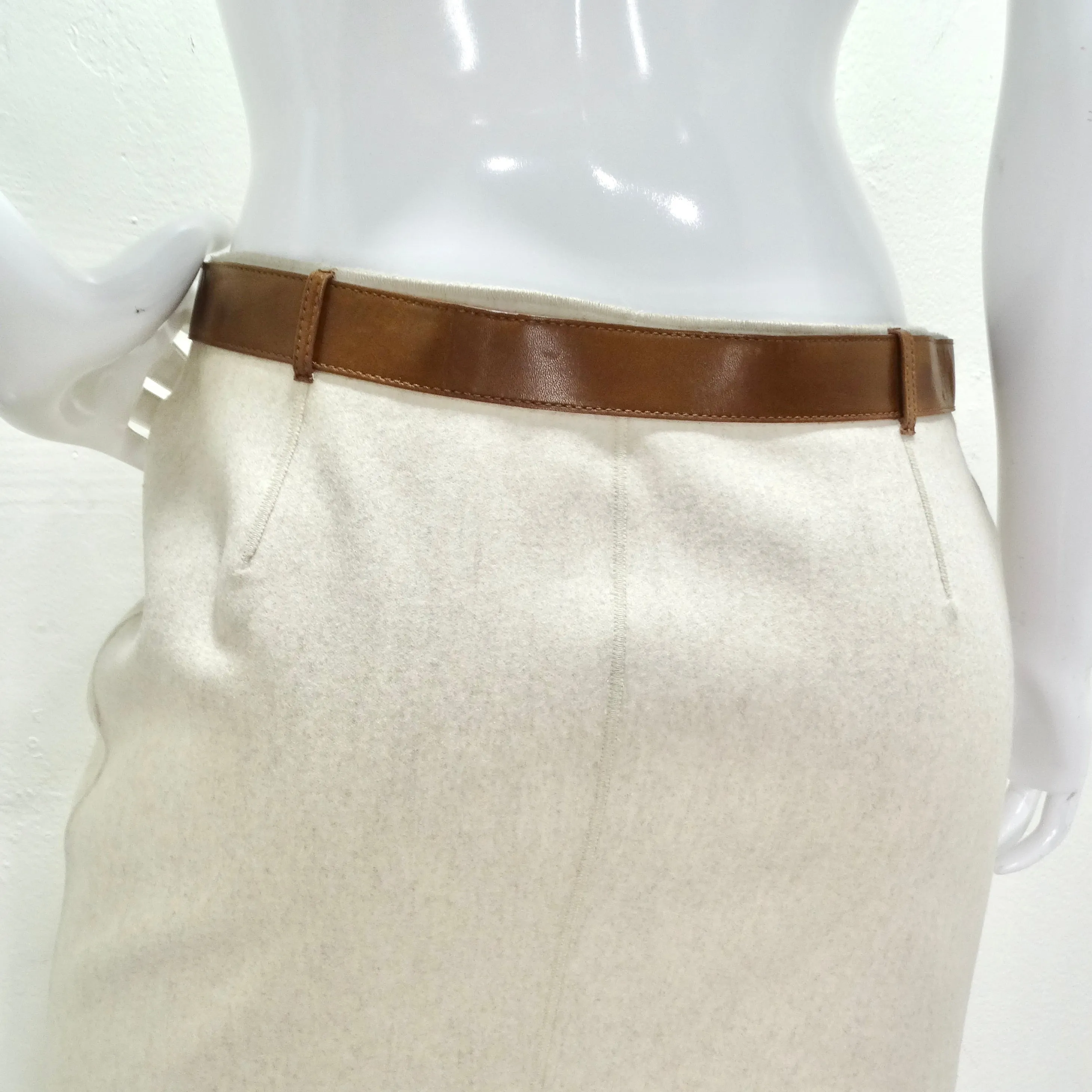 Gucci Belted Wool Pencil Skirt