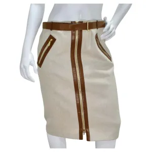 Gucci Belted Wool Pencil Skirt