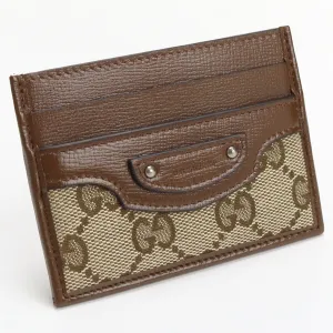 Gucci The Hacker Project Gucci x Balenciaga Card Case GG Leather Brown Wallet New