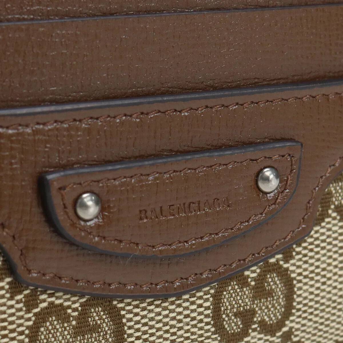 Gucci The Hacker Project Gucci x Balenciaga Card Case GG Leather Brown Wallet New