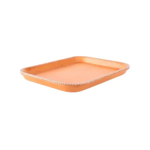 Hand Stitched Rectangle Leather Tray 10" X 8"