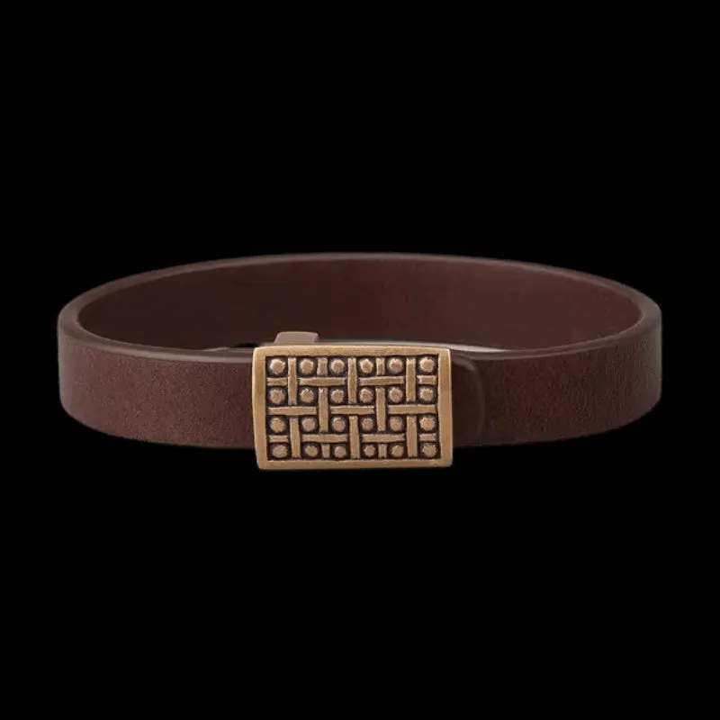 Handcrafted Harnald Midgard Leather Bracelet