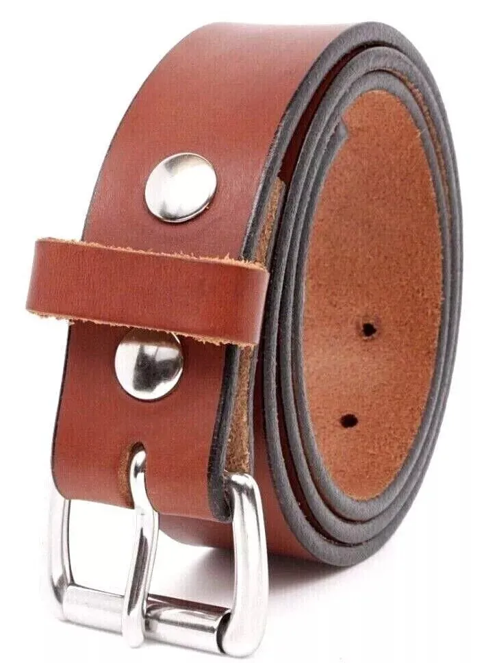 Handmade Men's Buffalo Leather Belt (1.5") Made of Genuine Buffalo Leather Belts with Heavy Duty Work 1-1/2
