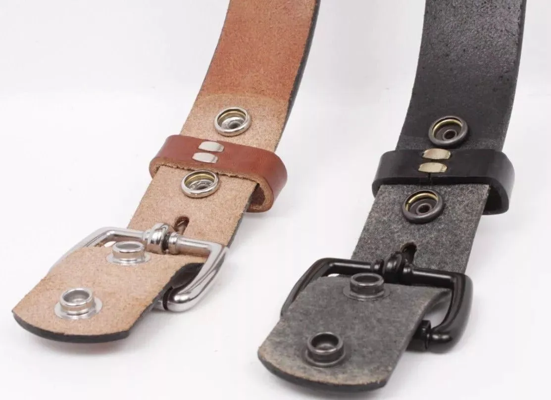 Handmade Men's Buffalo Leather Belt (1.5") Made of Genuine Buffalo Leather Belts with Heavy Duty Work 1-1/2