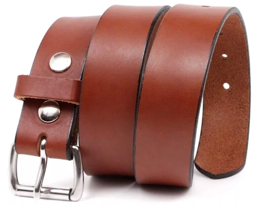 Handmade Men's Buffalo Leather Belt (1.5") Made of Genuine Buffalo Leather Belts with Heavy Duty Work 1-1/2
