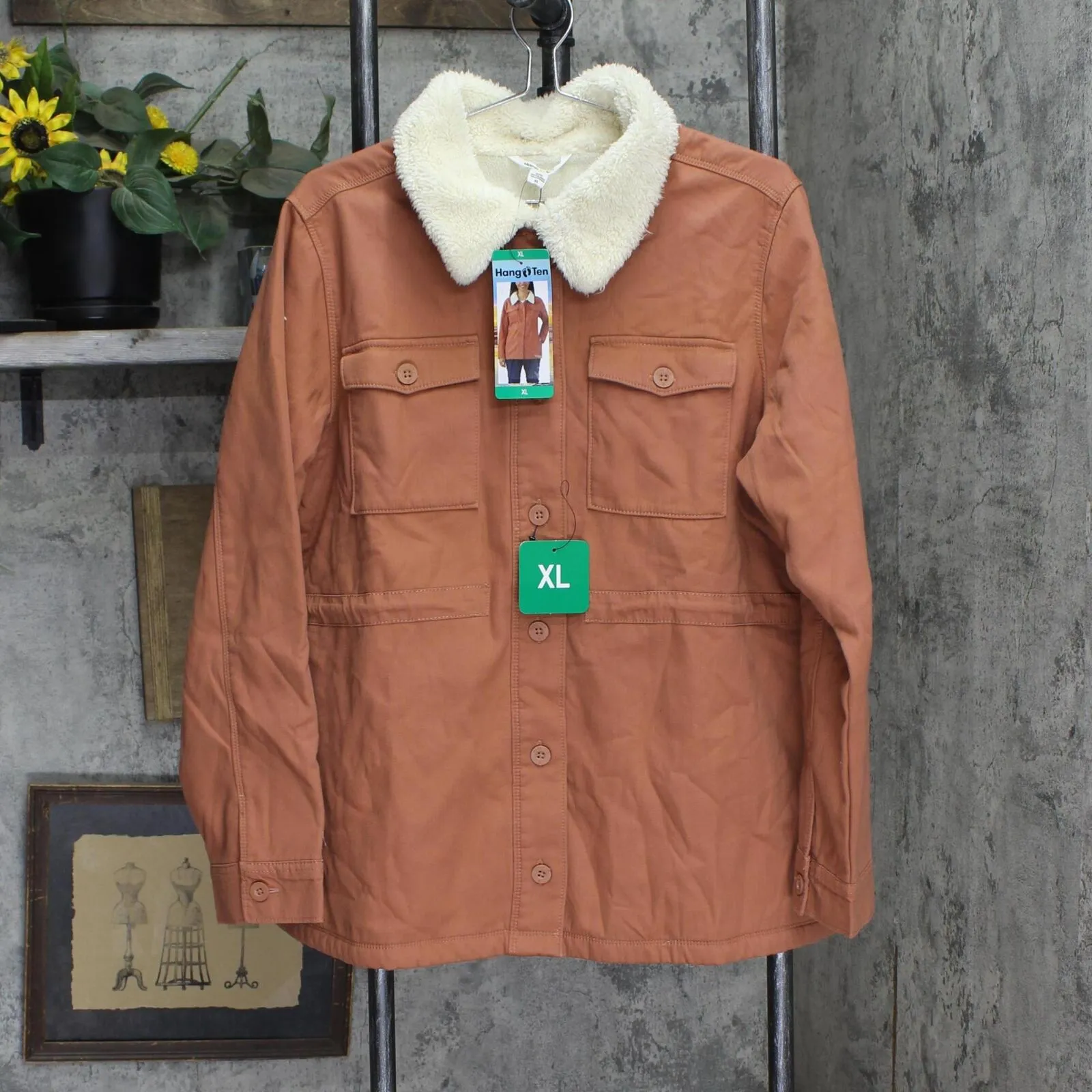 Hang Ten Ladies' Womens Sherpa Lined Utility Jacket 1702255