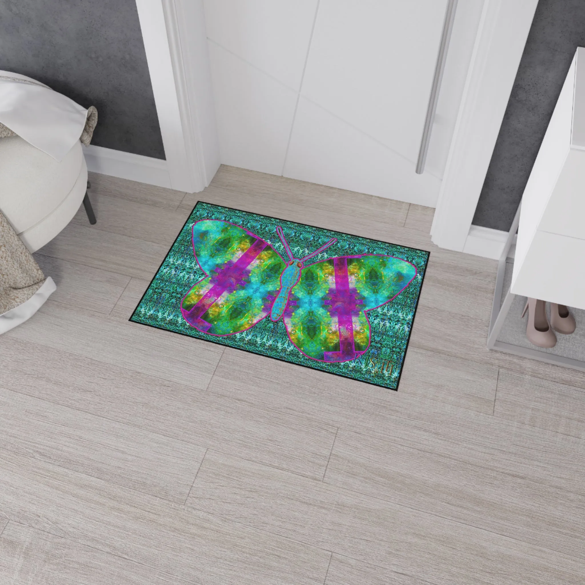 Heavy Duty Floor Mat (Butterfly Glade Denizen & Samhain Dream Thaw 12 & Blue Logo@Alchemic) RJSTH@Fabric#11_10 of 16 RJSTHw2025 RJS