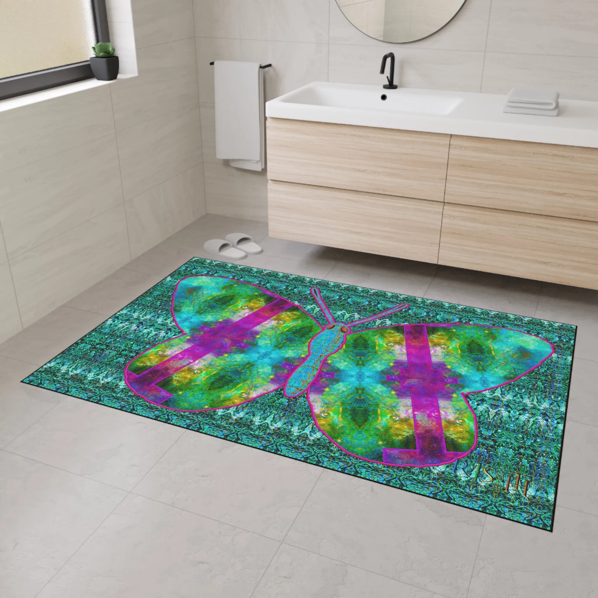Heavy Duty Floor Mat (Butterfly Glade Denizen & Samhain Dream Thaw 12 & Blue Logo@Alchemic) RJSTH@Fabric#11_10 of 16 RJSTHw2025 RJS