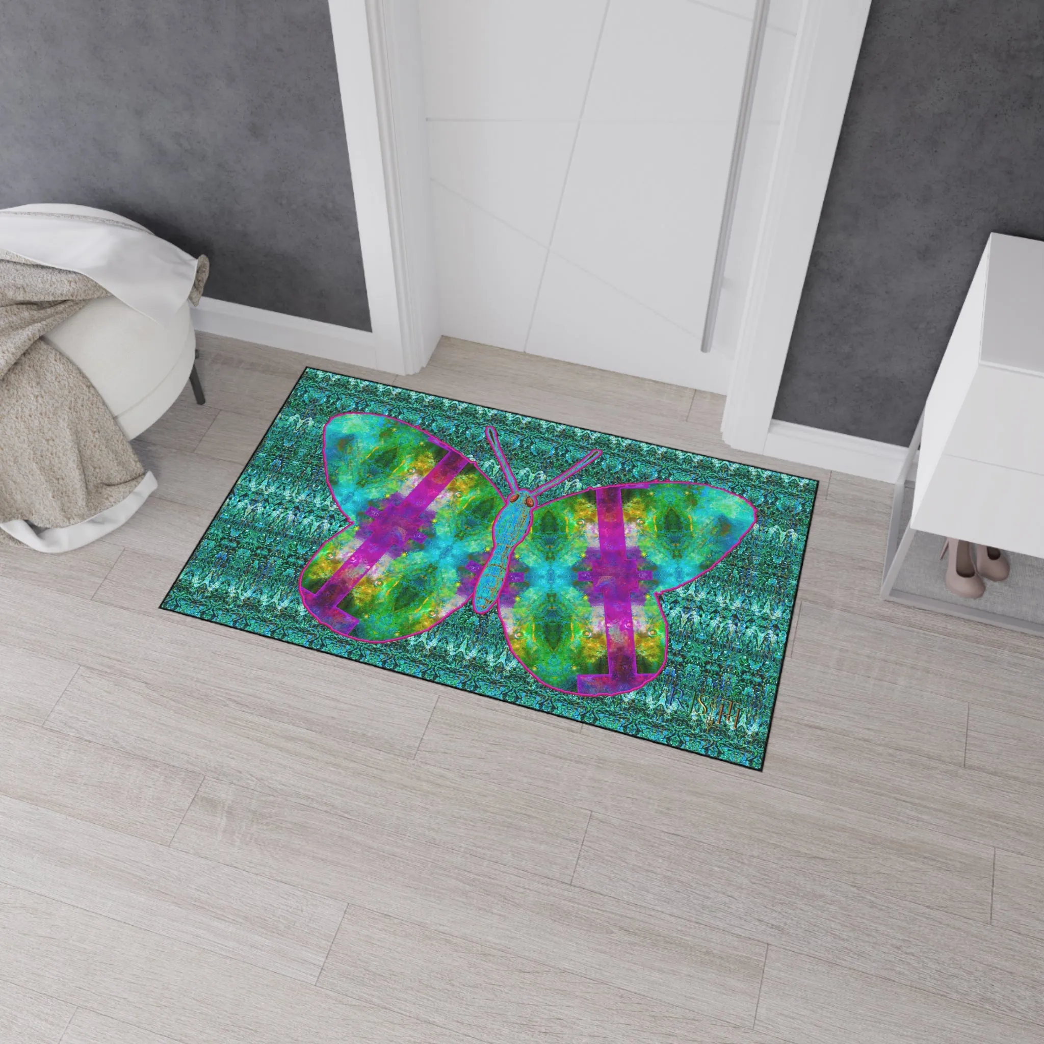 Heavy Duty Floor Mat (Butterfly Glade Denizen & Samhain Dream Thaw 12 & Blue Logo@Alchemic) RJSTH@Fabric#11_10 of 16 RJSTHw2025 RJS
