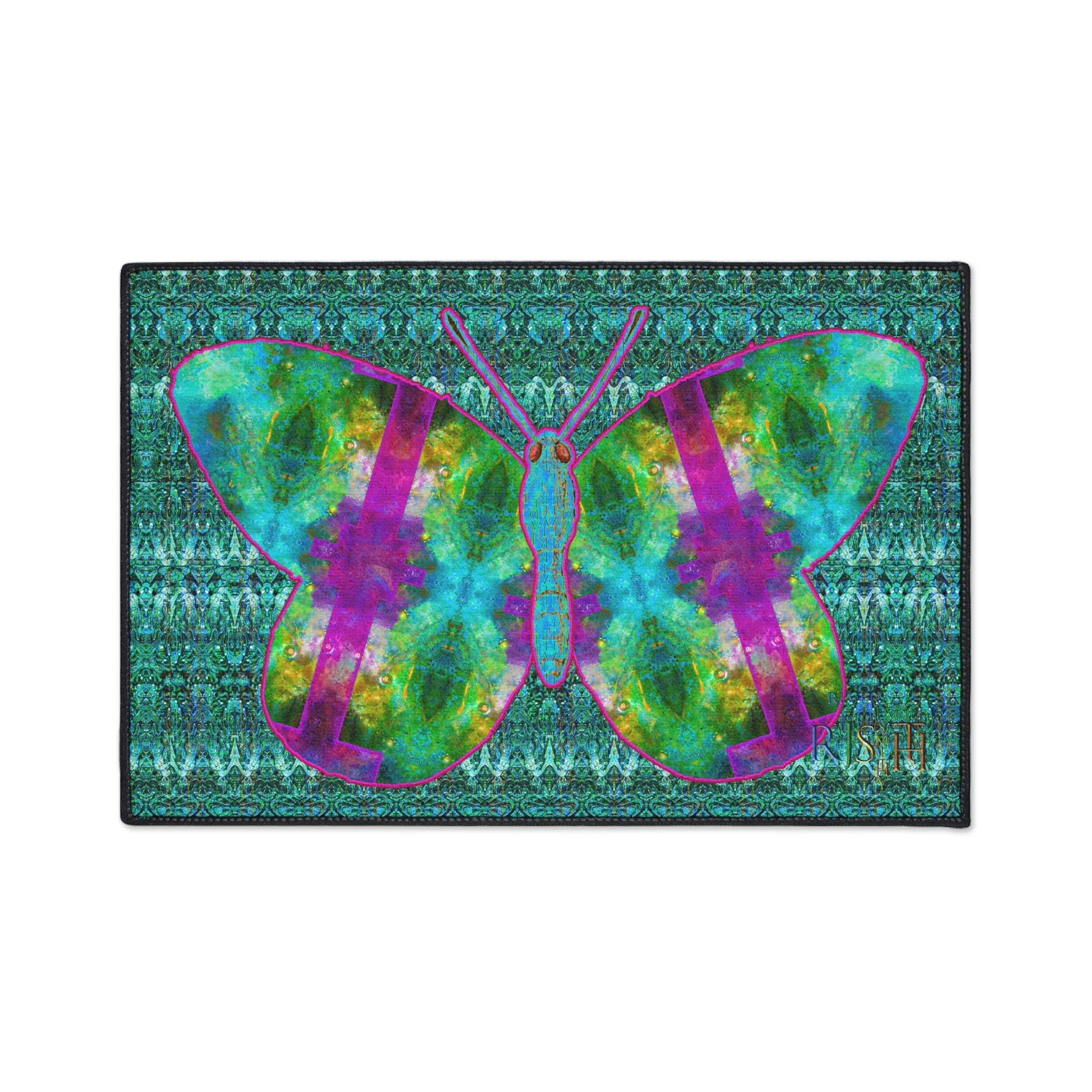 Heavy Duty Floor Mat (Butterfly Glade Denizen & Samhain Dream Thaw 12 & Blue Logo@Alchemic) RJSTH@Fabric#11_10 of 16 RJSTHw2025 RJS