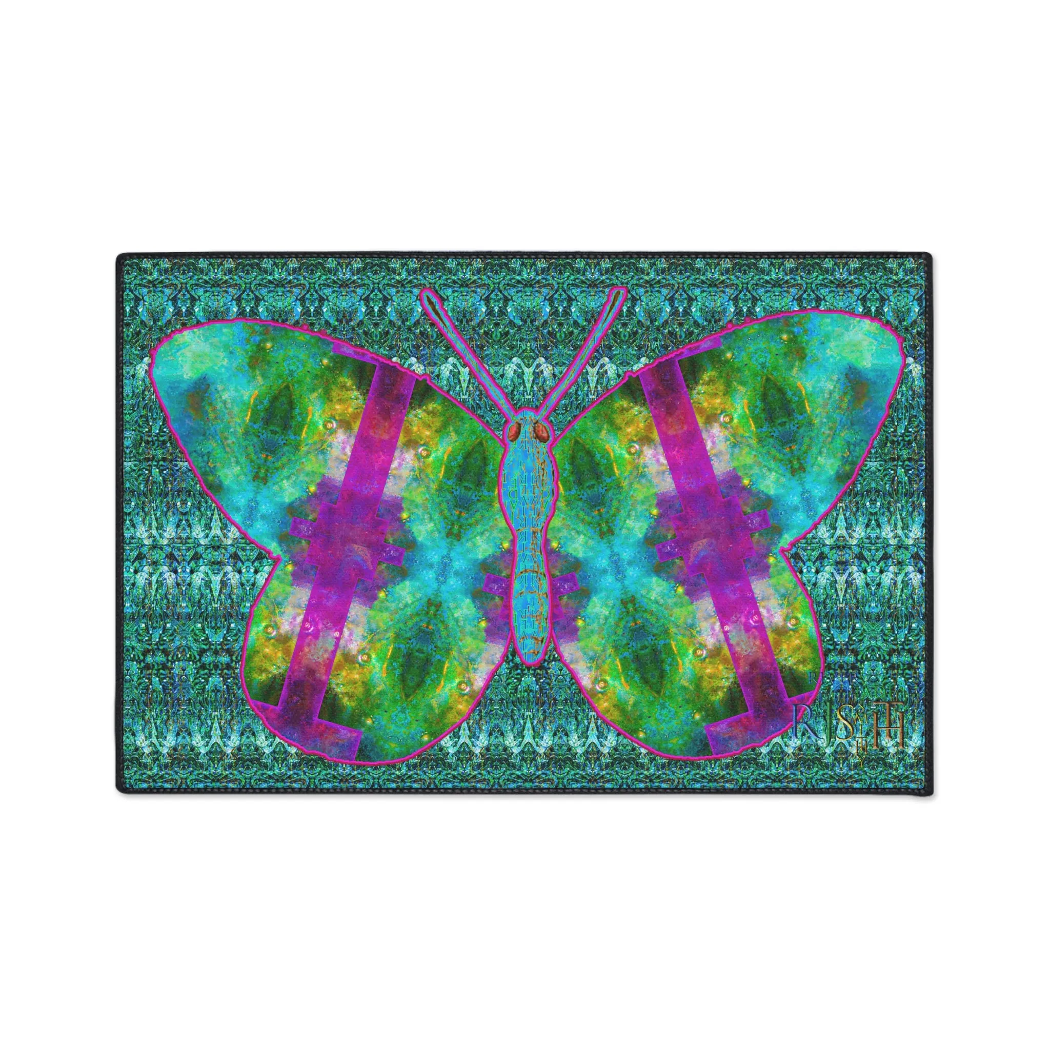 Heavy Duty Floor Mat (Butterfly Glade Denizen & Samhain Dream Thaw 12 & Blue Logo@Alchemic) RJSTH@Fabric#11_10 of 16 RJSTHw2025 RJS