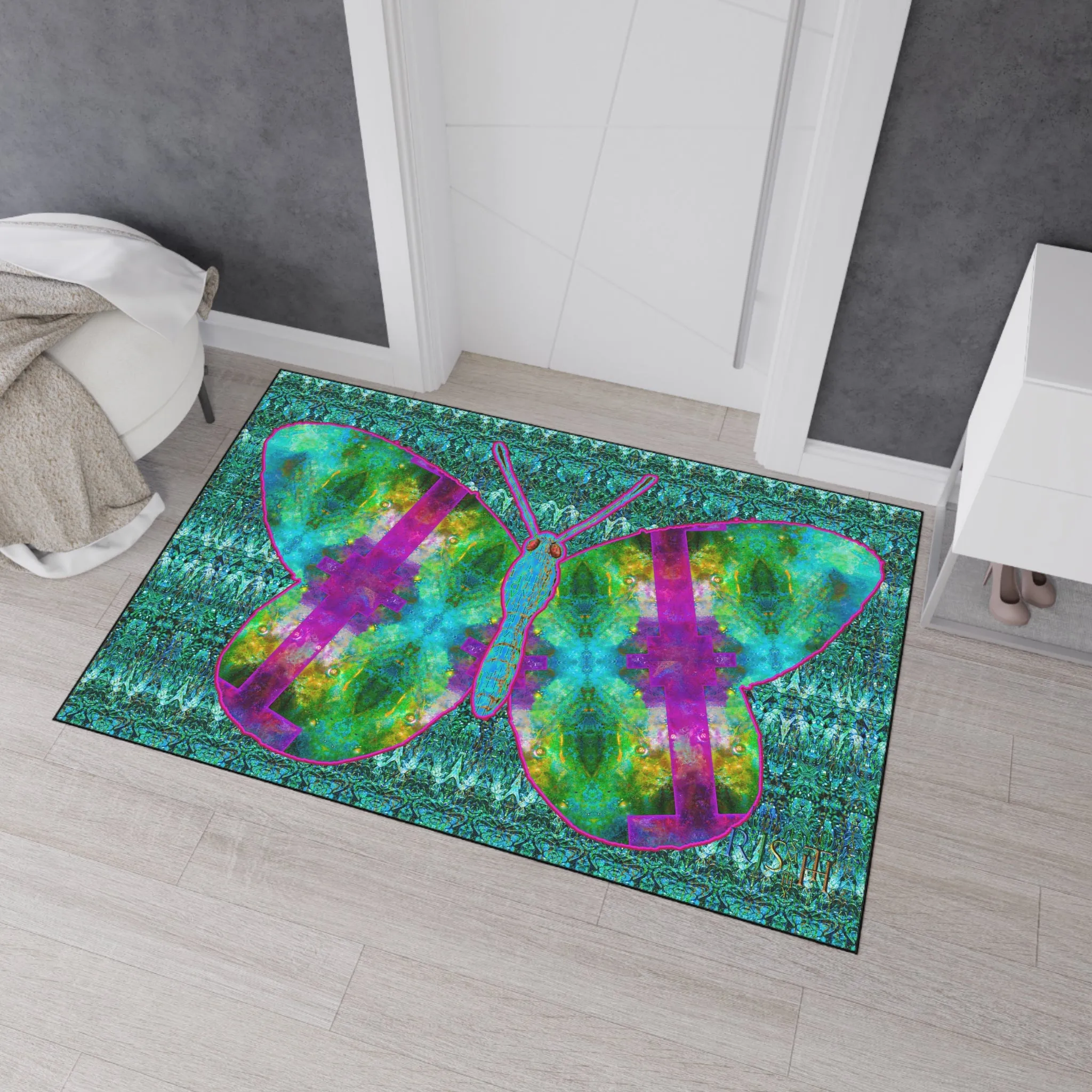 Heavy Duty Floor Mat (Butterfly Glade Denizen & Samhain Dream Thaw 12 & Blue Logo@Alchemic) RJSTH@Fabric#11_10 of 16 RJSTHw2025 RJS