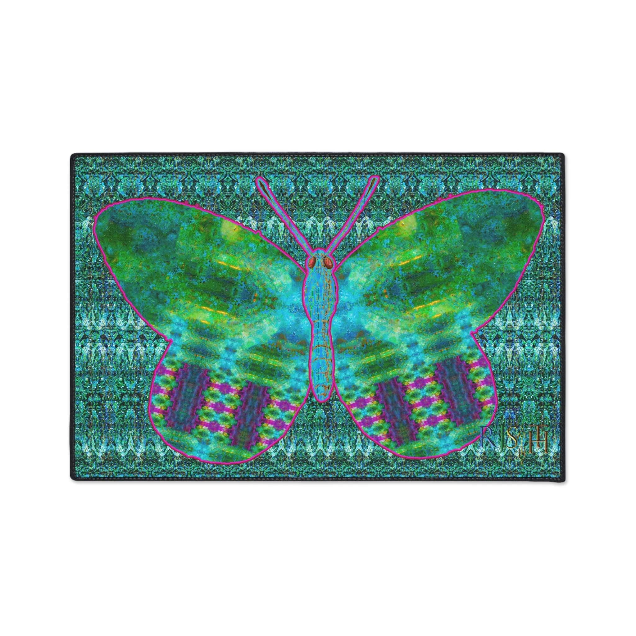Heavy Duty Floor Mat (Butterfly Glade Denizen & Samhain Dream Thaw 12 & Blue Logo@Alchemic) RJSTH@Fabric#11_12 of 16 RJSTHw2025 RJS